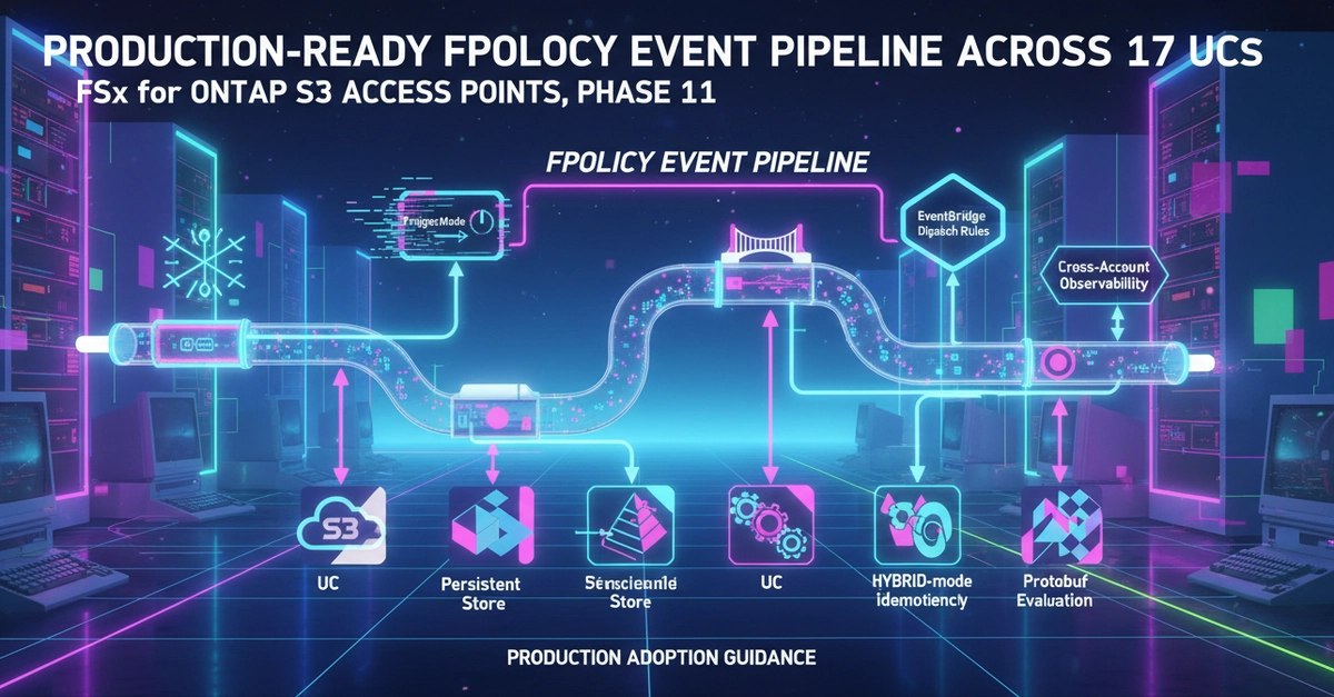 Production-Ready FPolicy Event Pipeline Across 17 UCs — FSx for ONTAP S3 Access Points, Phase 11
