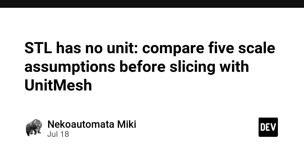 STL has no unit: compare five scale assumptions before slicing with UnitMesh