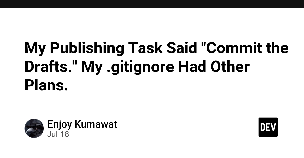 My Publishing Task Said "Commit the Drafts." My .gitignore Had Other Plans.