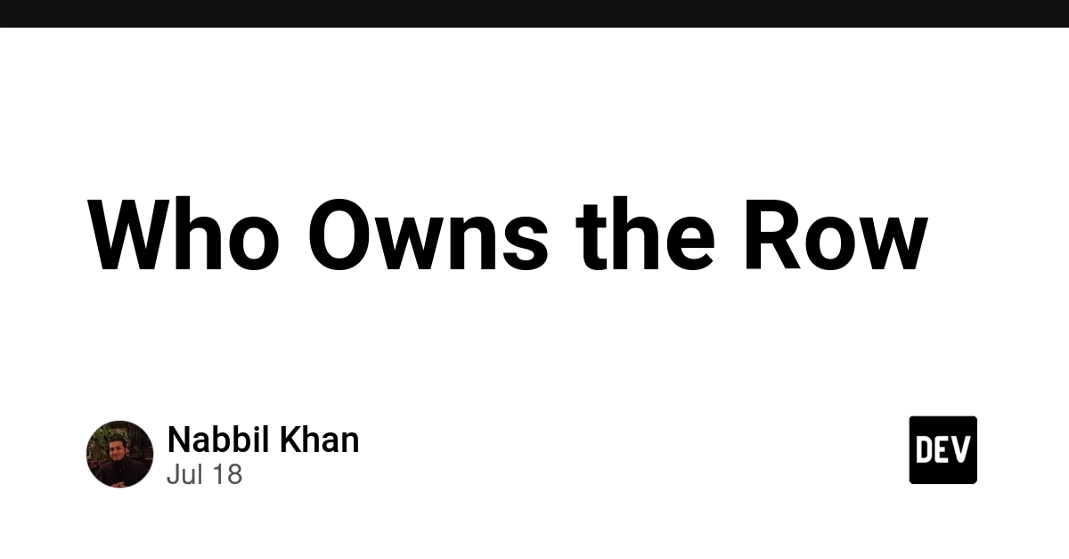 Who Owns the Row