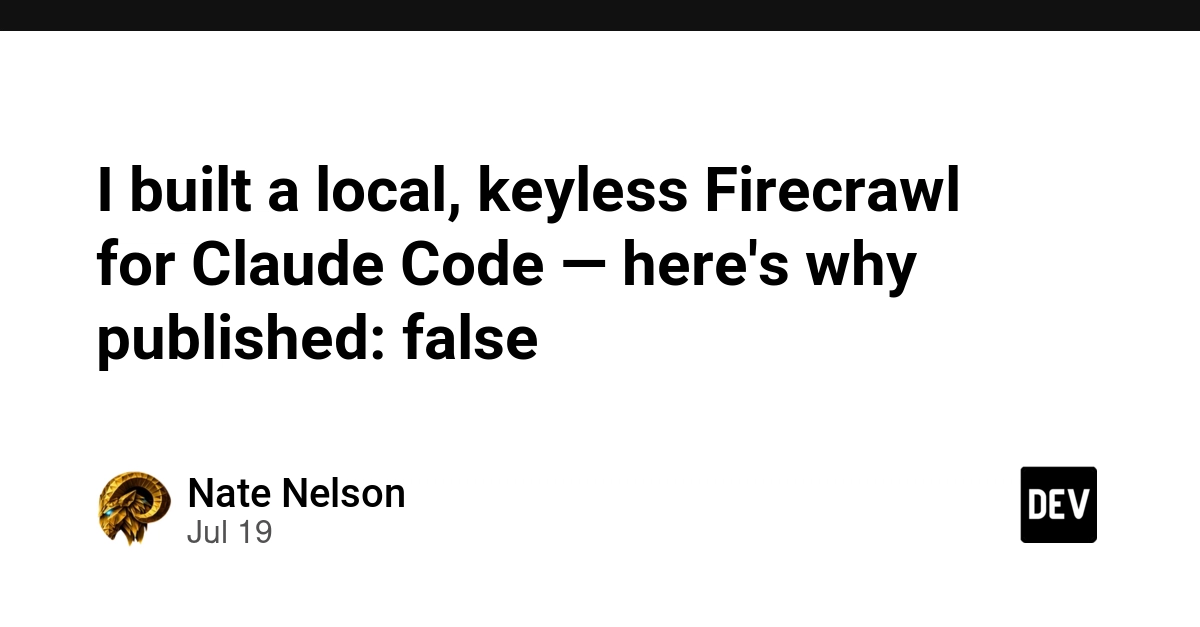 I built a local, keyless Firecrawl for Claude Code — here's why published: false