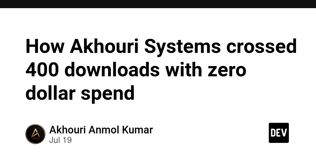 How Akhouri Systems crossed 400 downloads with zero dollar spend