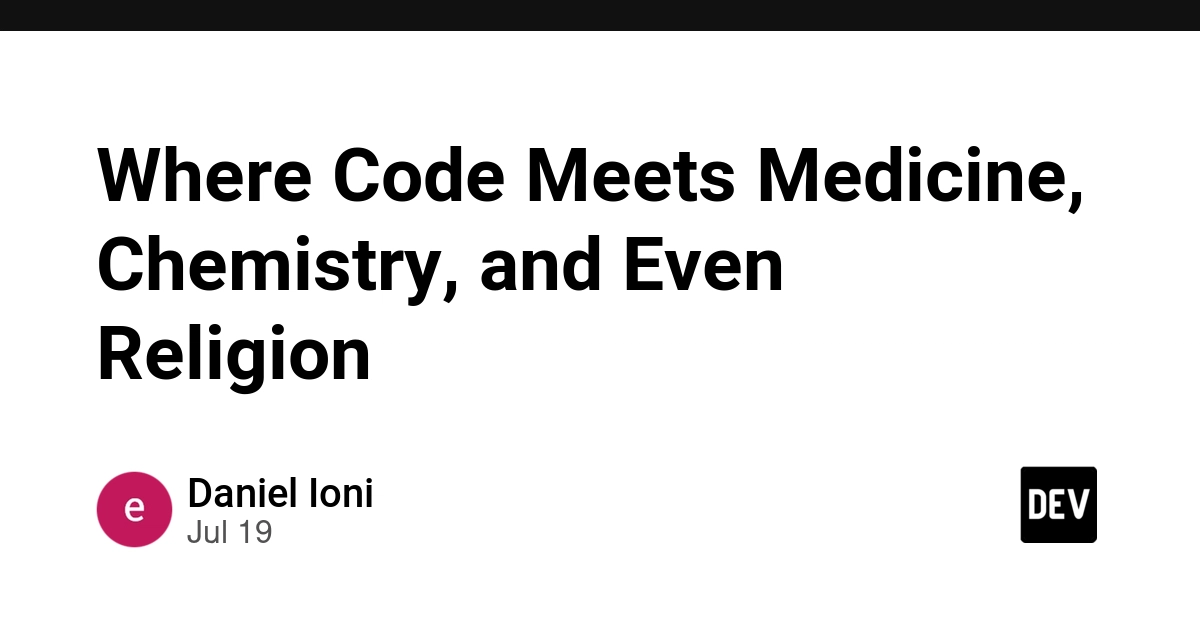 Where Code Meets Medicine, Chemistry, and Even Religion