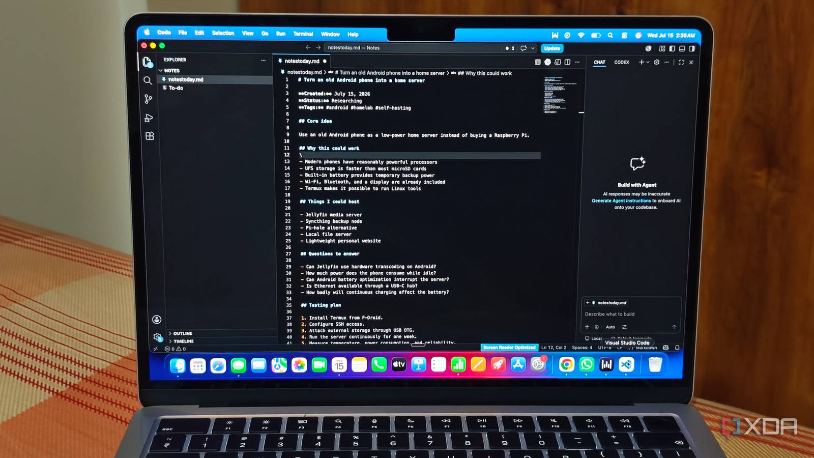 I tried using VS Code as my notes app, and it was better than it had any right to be