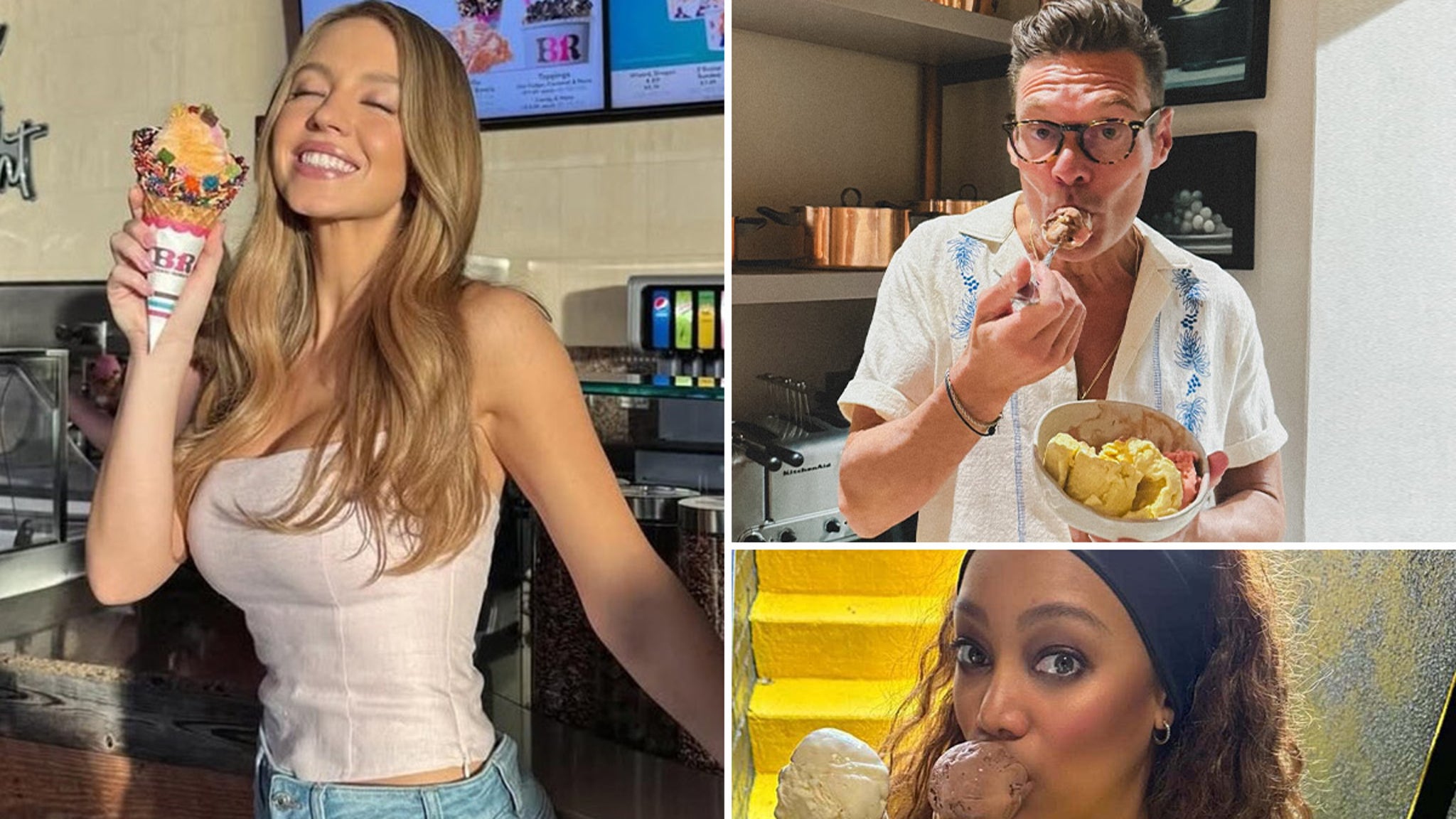Celebrities Eating Ice Cream For National Ice Cream Day