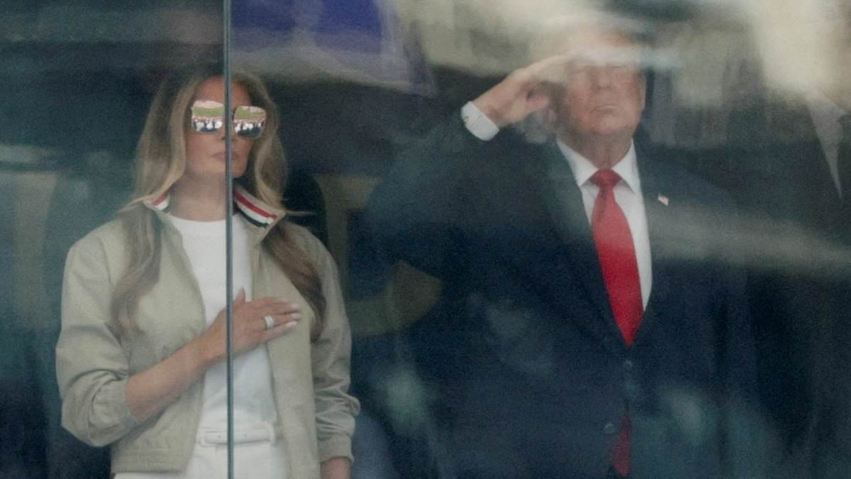 Trump arrives at MetLife Stadium with Melania and his closest family to kick off highly anticipated World Cup final match
