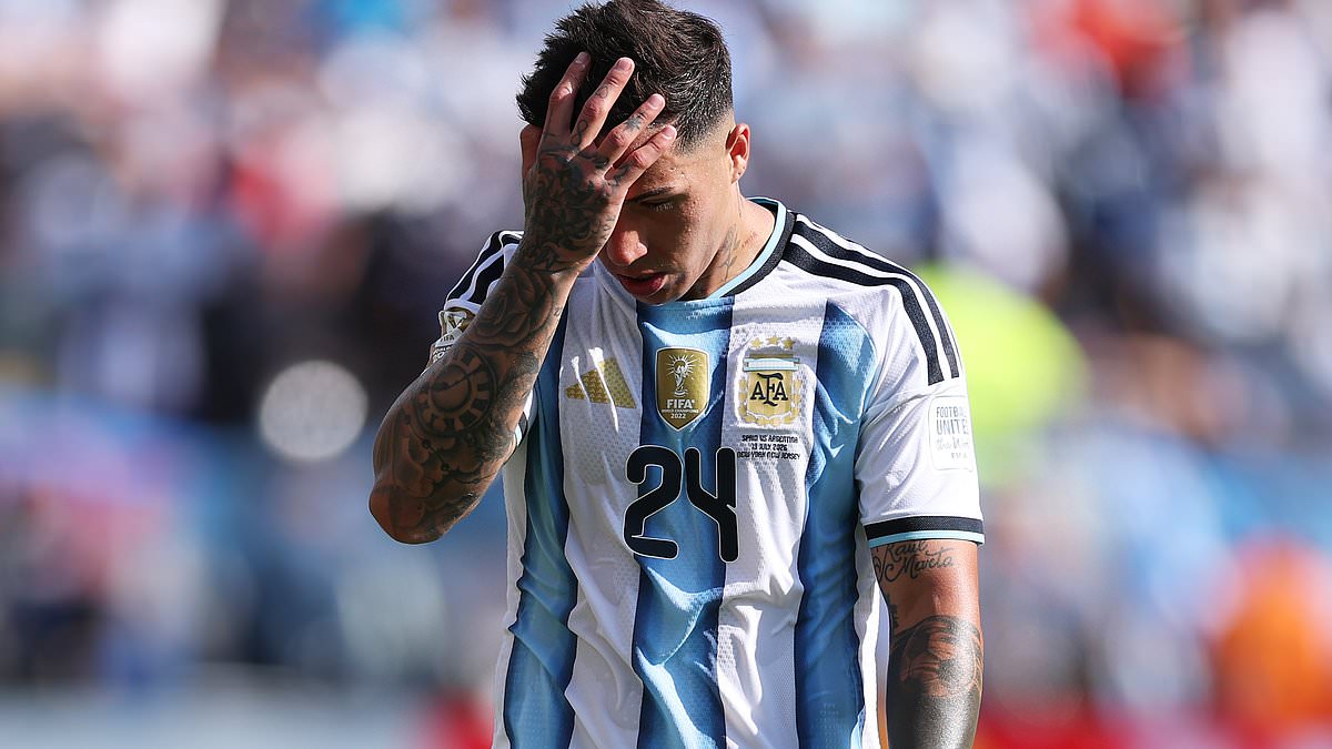 Enzo Fernandez SENT OFF in World Cup final for Argentina - as Wayne Rooney hits out at Chelsea midfielder for 'silly' challenge