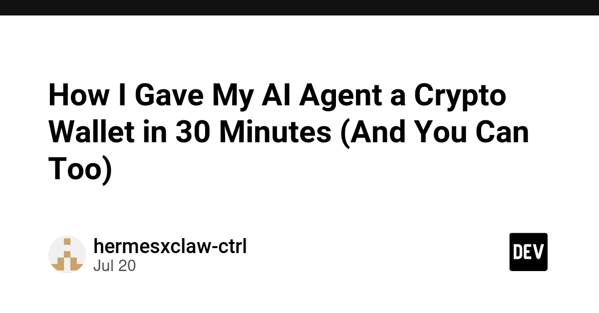 How I Gave My AI Agent a Crypto Wallet in 30 Minutes (And You Can Too)