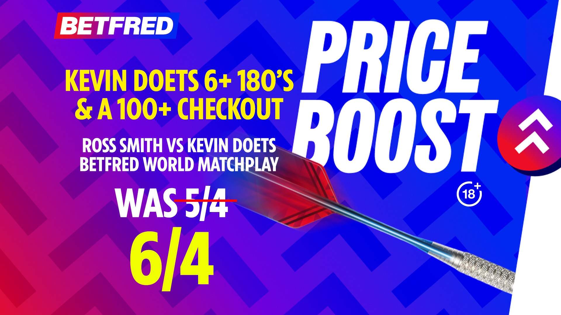 World Matchplay darts 2026: Get Kevin Doets 6+ 180s and 100+ checkout tonight vs Ross Smith