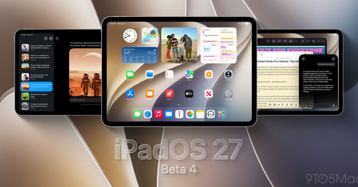 Apple releases beta 4 for iPadOS 27, tvOS 27, and more